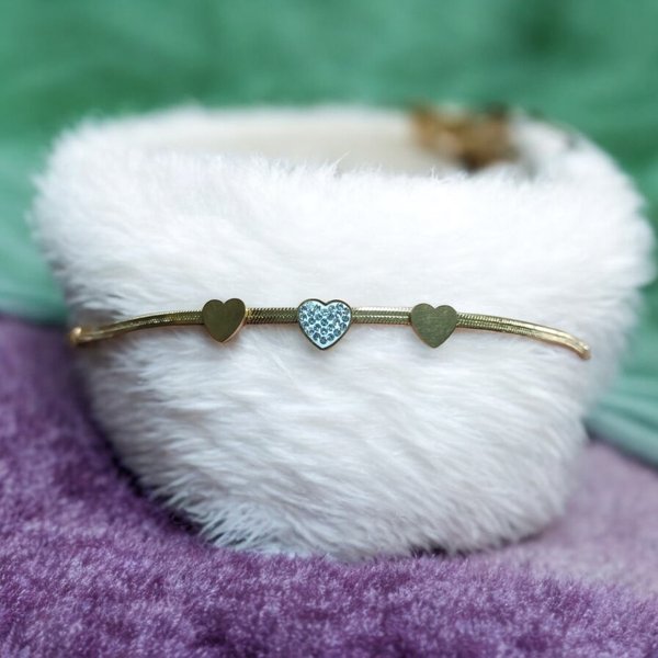 Pulsera de Acero Tres Corazones