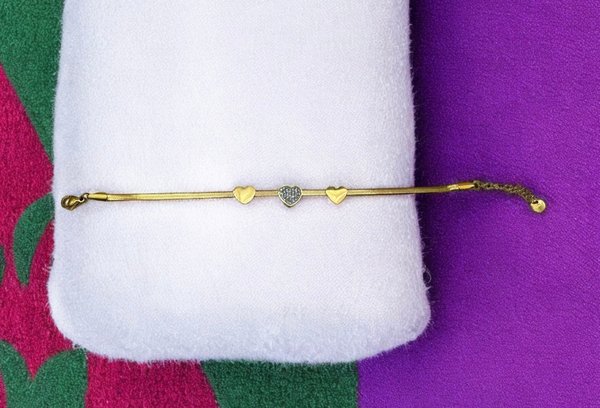 Pulsera de Acero Tres Corazones