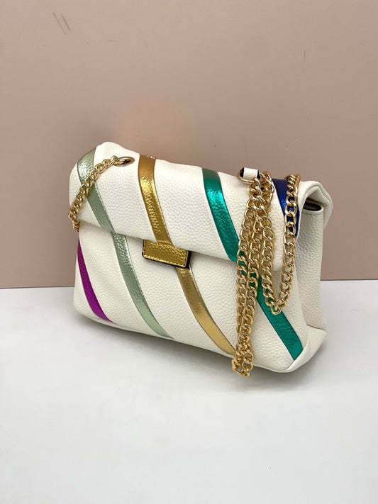 Bolso Bandolera Bandas Metalizadas