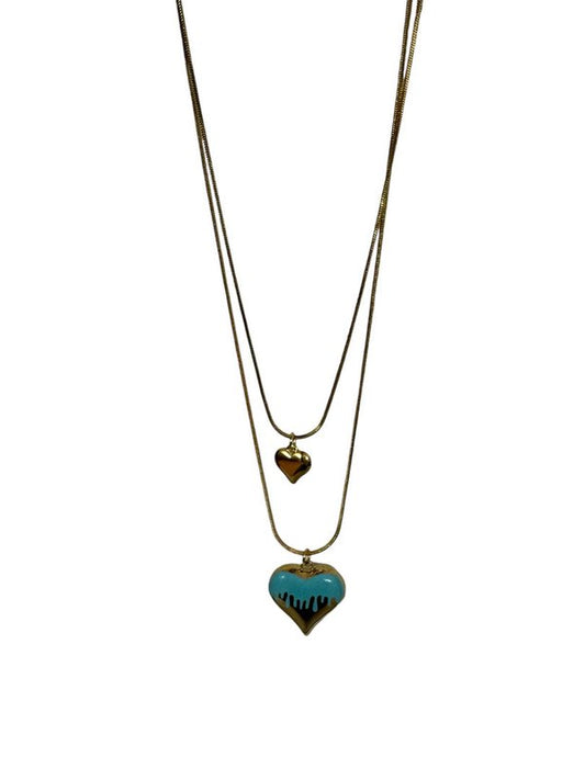 Collar con Colgante Corazón Turquesa