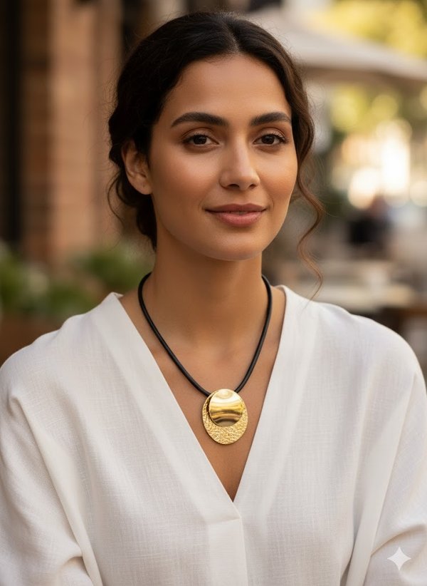 Collar Doble Circulo Dorado Anais