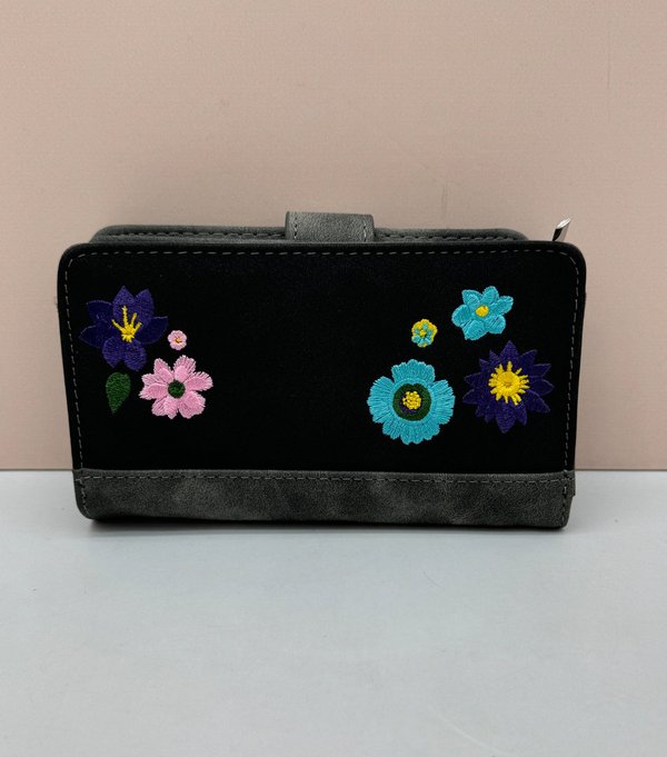 Cartera de Piel Flores Bordadas Frida