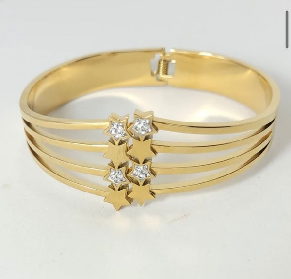 Pulsera Dorada Estrellas (Acero)