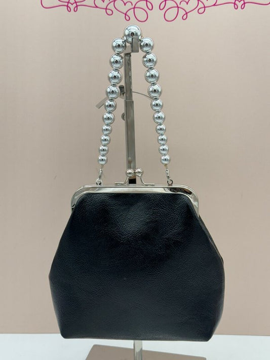 Bolso Negro Cadena de Perlas