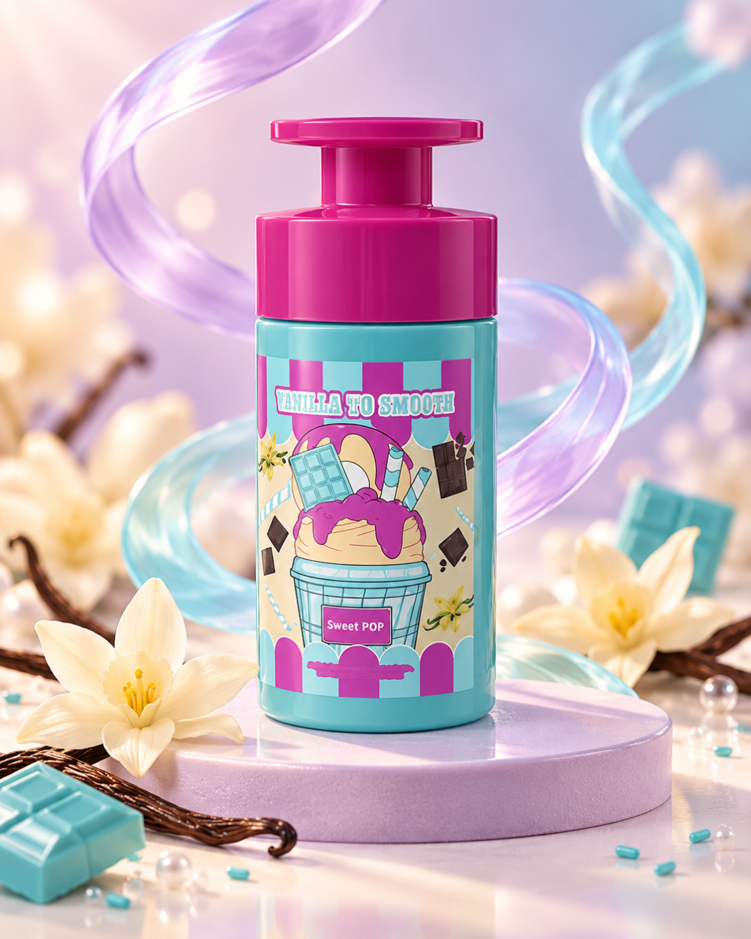 Acondicionador Vanilla Smooth Sweet Pop con aroma a vainilla para suavizar el cabello y facilitar el desenredado