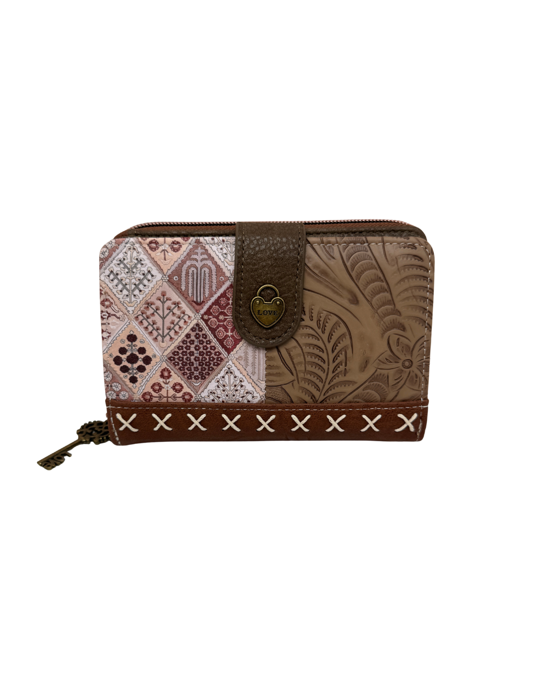 Cartera Sweet Candy ilustrada para mujer con caja de presentación a juego.