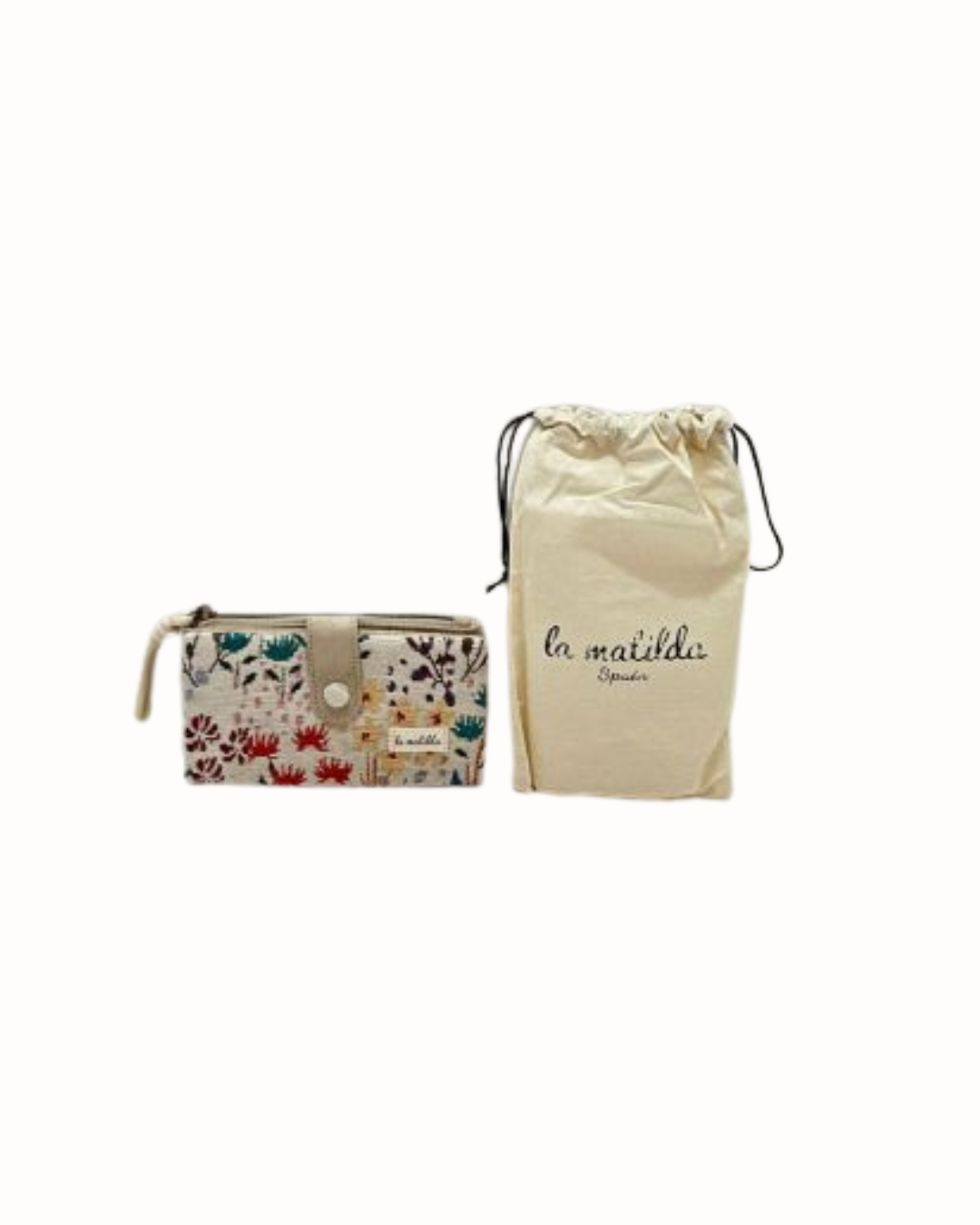 Cartera Billetera con Estampado Floral y Tarjetero - Colección La Matilda