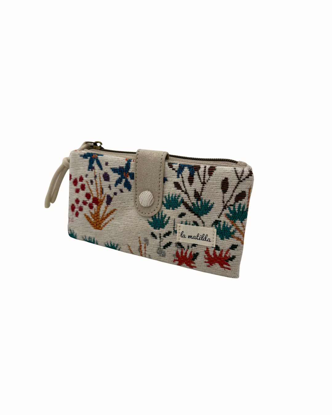 Cartera Billetera con Estampado Floral y Tarjetero - Colección La Matilda