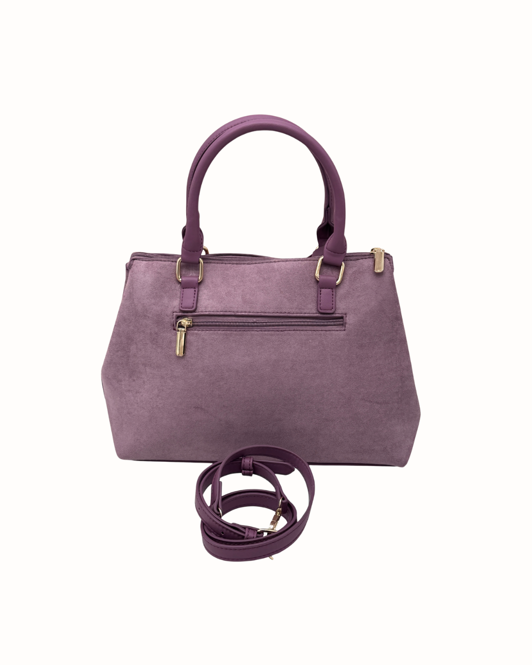 Bolso Shopper y Bandolera de Ante Violeta – Elegancia Versátil "M"