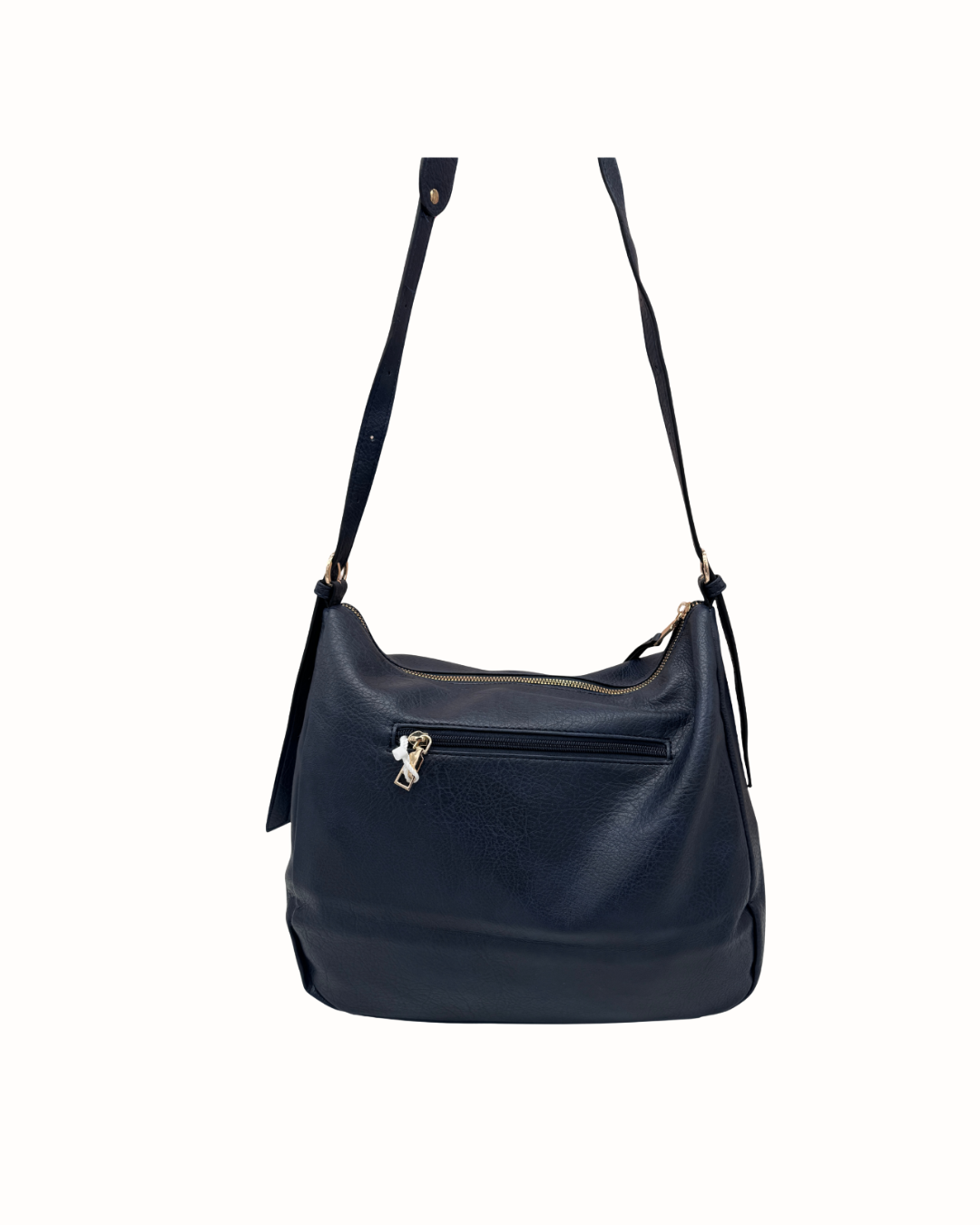 Bolso Bandolera Azul Marino con Tachuelas y Múltiples Bolsillos