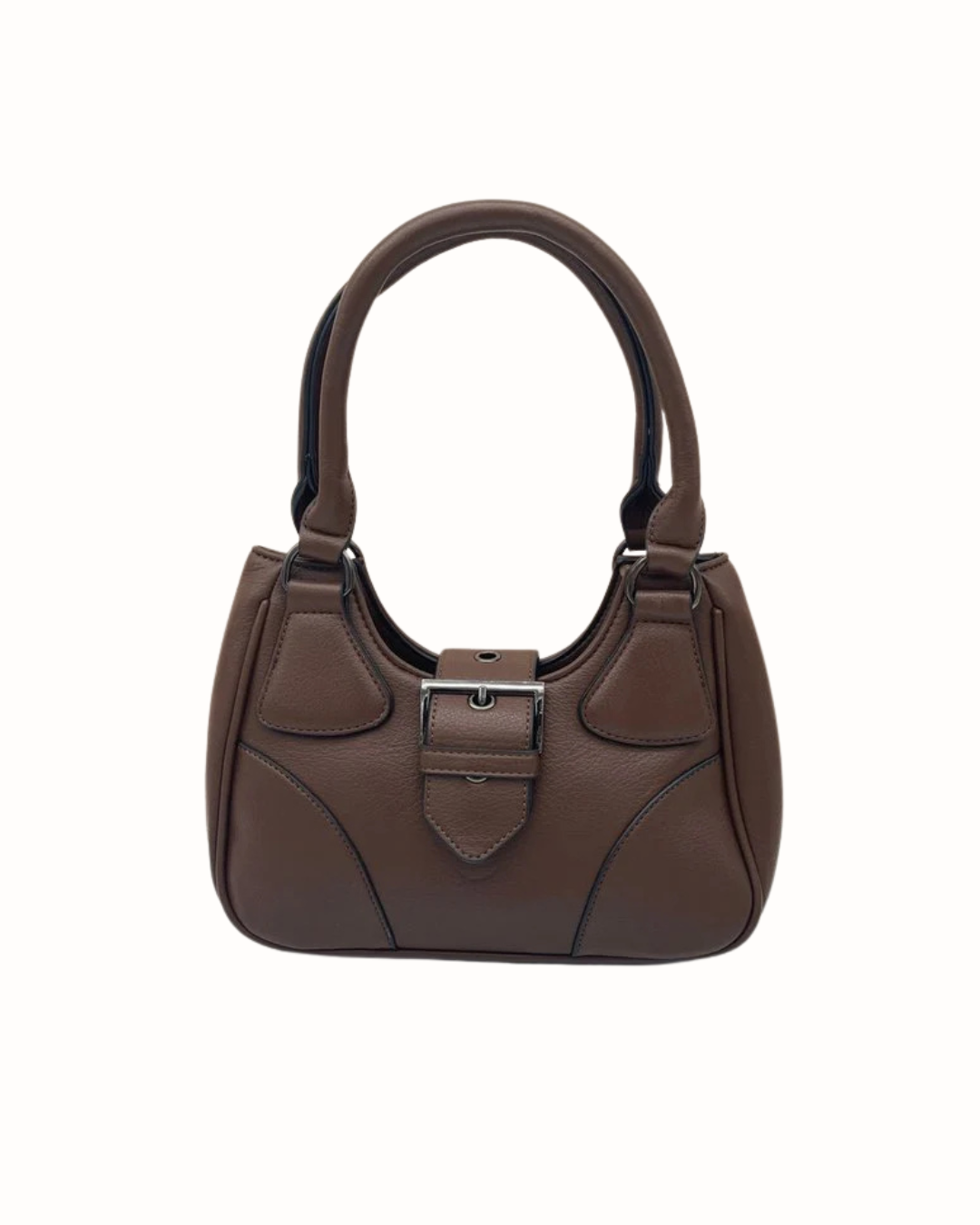 Bolso Bandolera Chocolate con Textura de Grano y Asa de Mano Sienna