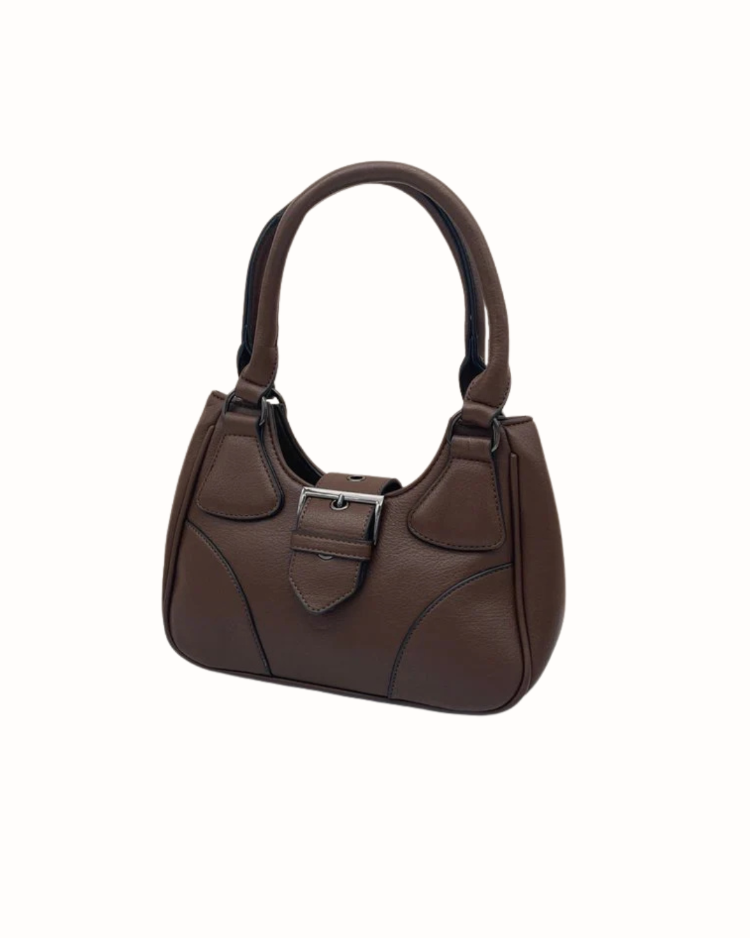Bolso Bandolera Chocolate con Textura de Grano y Asa de Mano Sienna