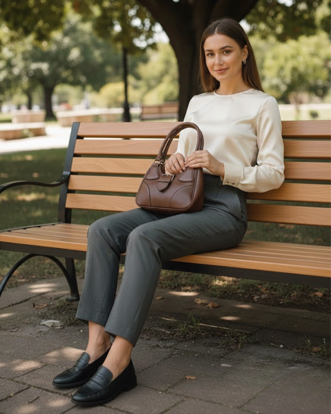 Bolso Bandolera Chocolate con Textura de Grano y Asa de Mano Sienna