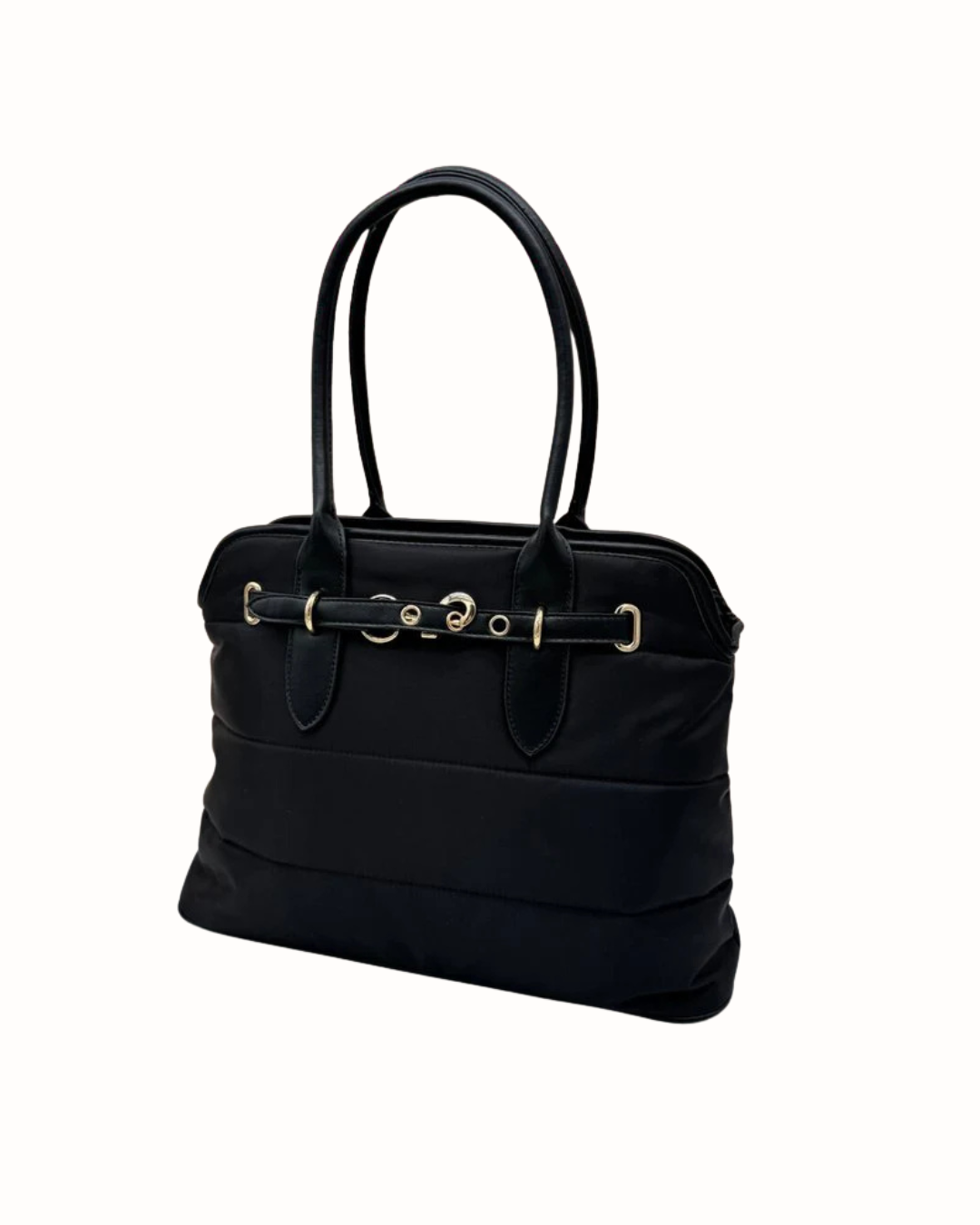 Bolso Shopper Acolchado Negro para Mujer - Capacidad Portátil y Estilo Urban