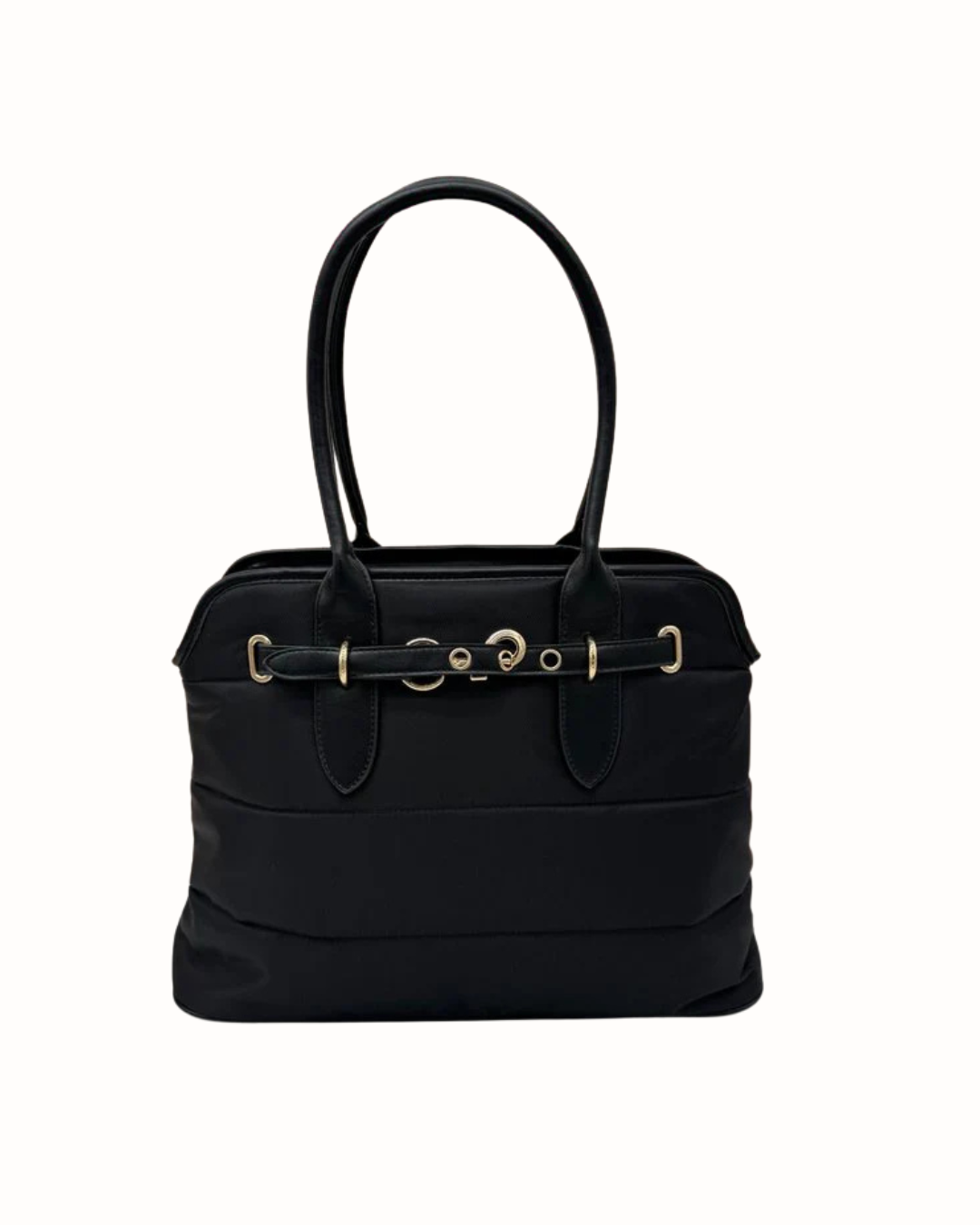 Bolso Shopper Acolchado Negro para Mujer - Capacidad Portátil y Estilo Urban