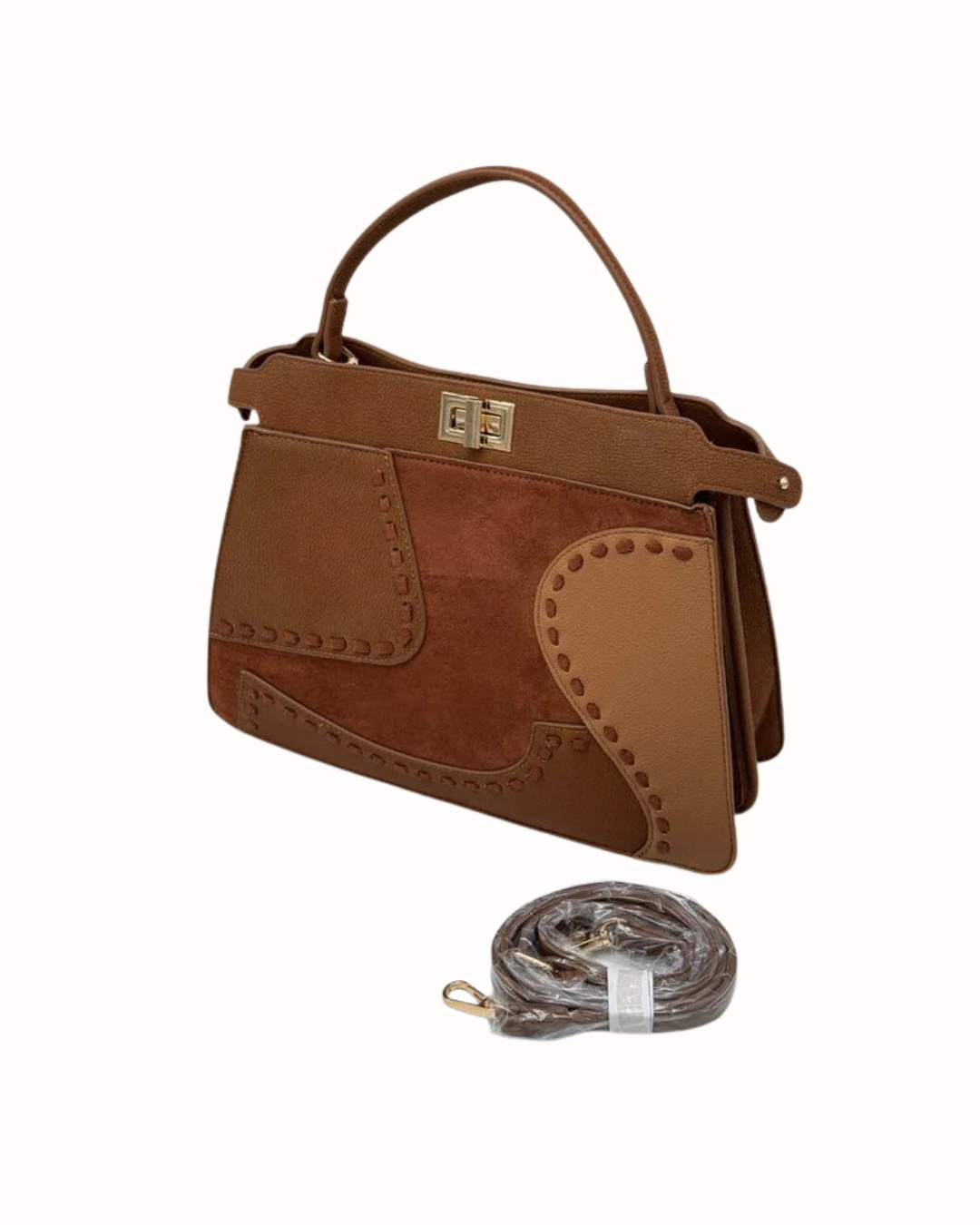 Bolso Bandolera Siena • Diseño Tricolor en Tonos Tierra