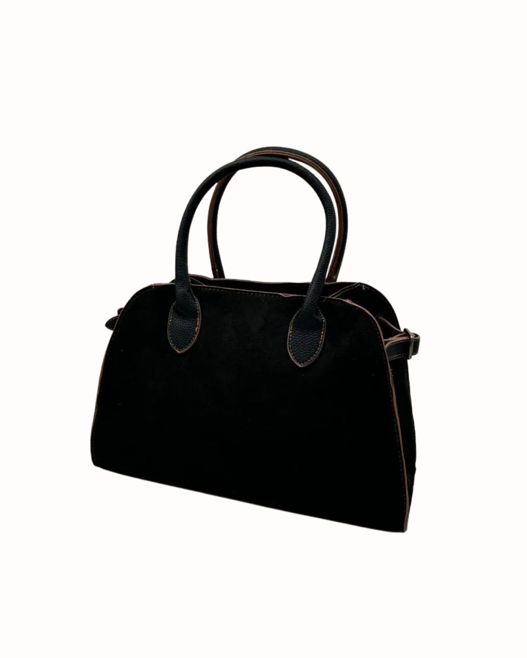 Bolso Shopper y Bandolera de Ante Negro - Elegante y Versátil para el Trabajo