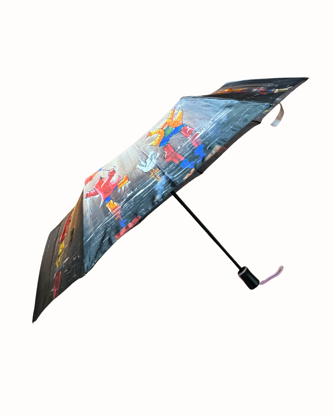 Paraguas de Bolso en Raso con Diseño Artístico - Plegable y Antiviento