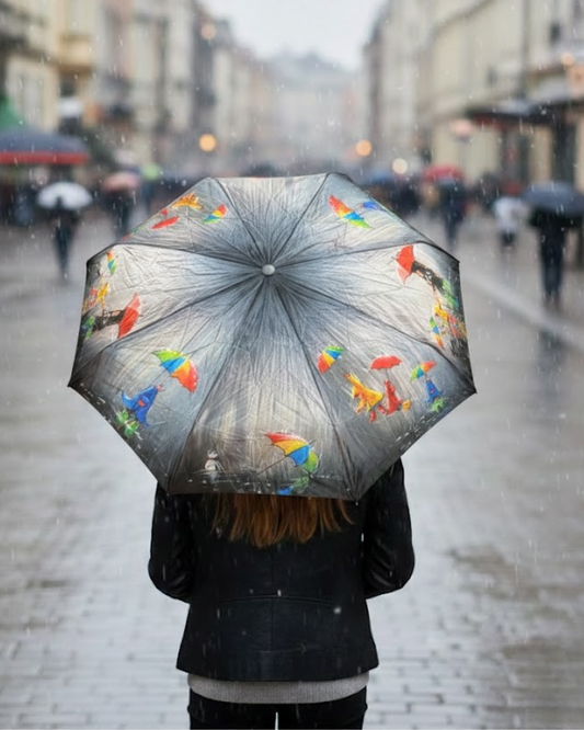 Paraguas Plegable de Diseño "Paseo Bajo la Lluvia" – Resistente, Automático y Ultra Ligero