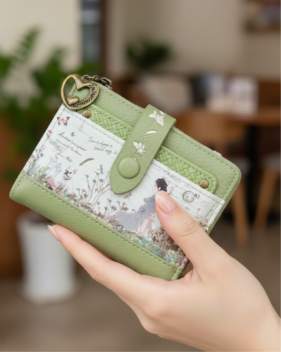 Cartera Sweet Candy - Billetera de Mujer Verde con Protección RFID