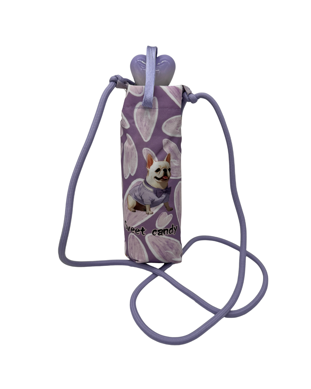 Paraguas Plegable Sweet Candy - Diseño Perro Bulldog y Ciudad con Funda Bandolera