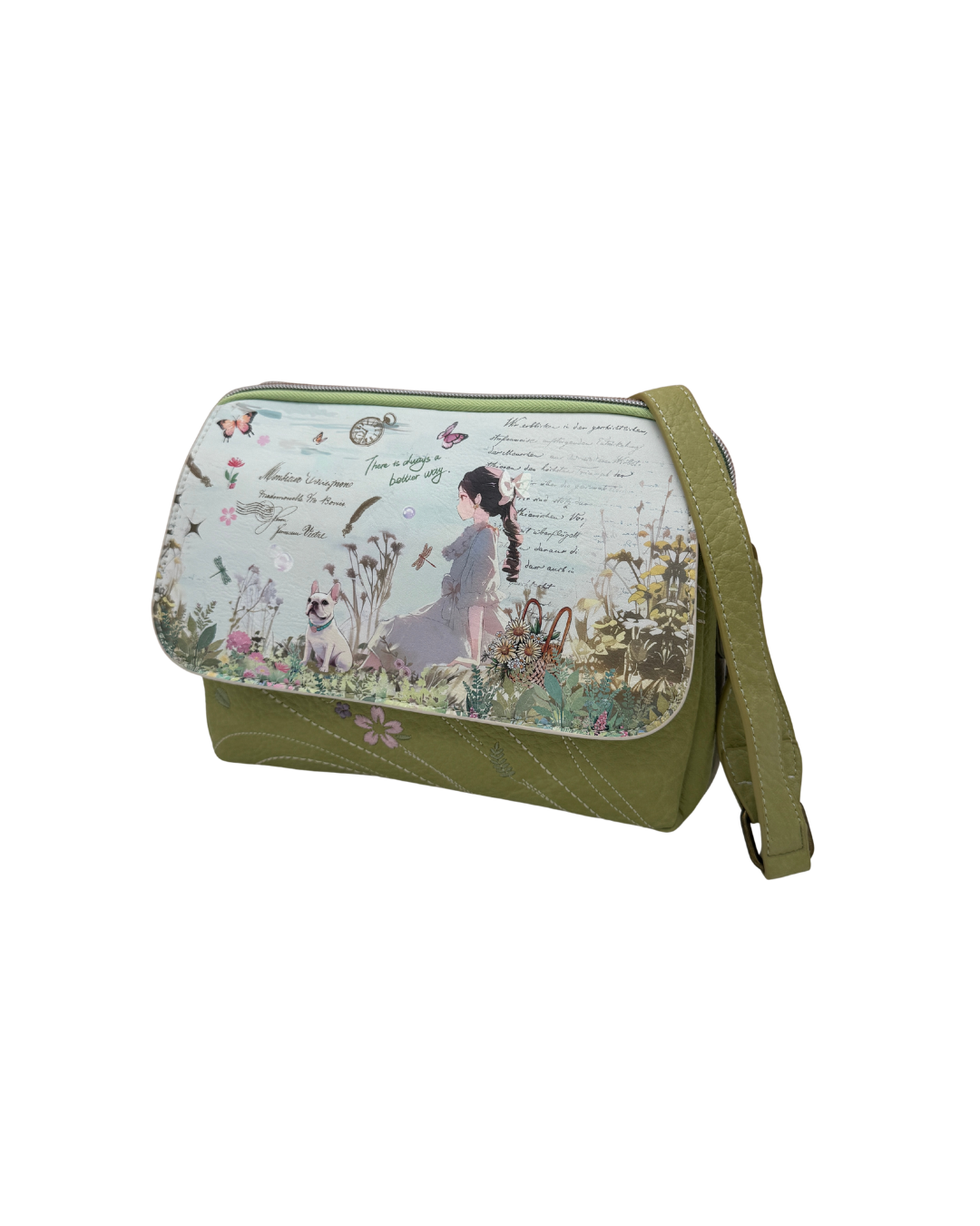 Bolso Bandolera Sweet Candy Verde - Diseño Artístico con Doble Correa Ajustable