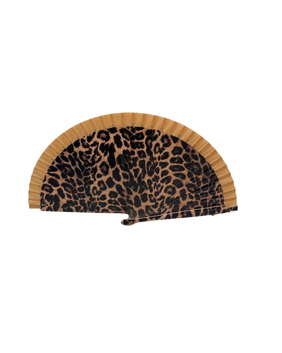 Abanico de Madera Leopard Print – Accesorio de Moda Animal Print