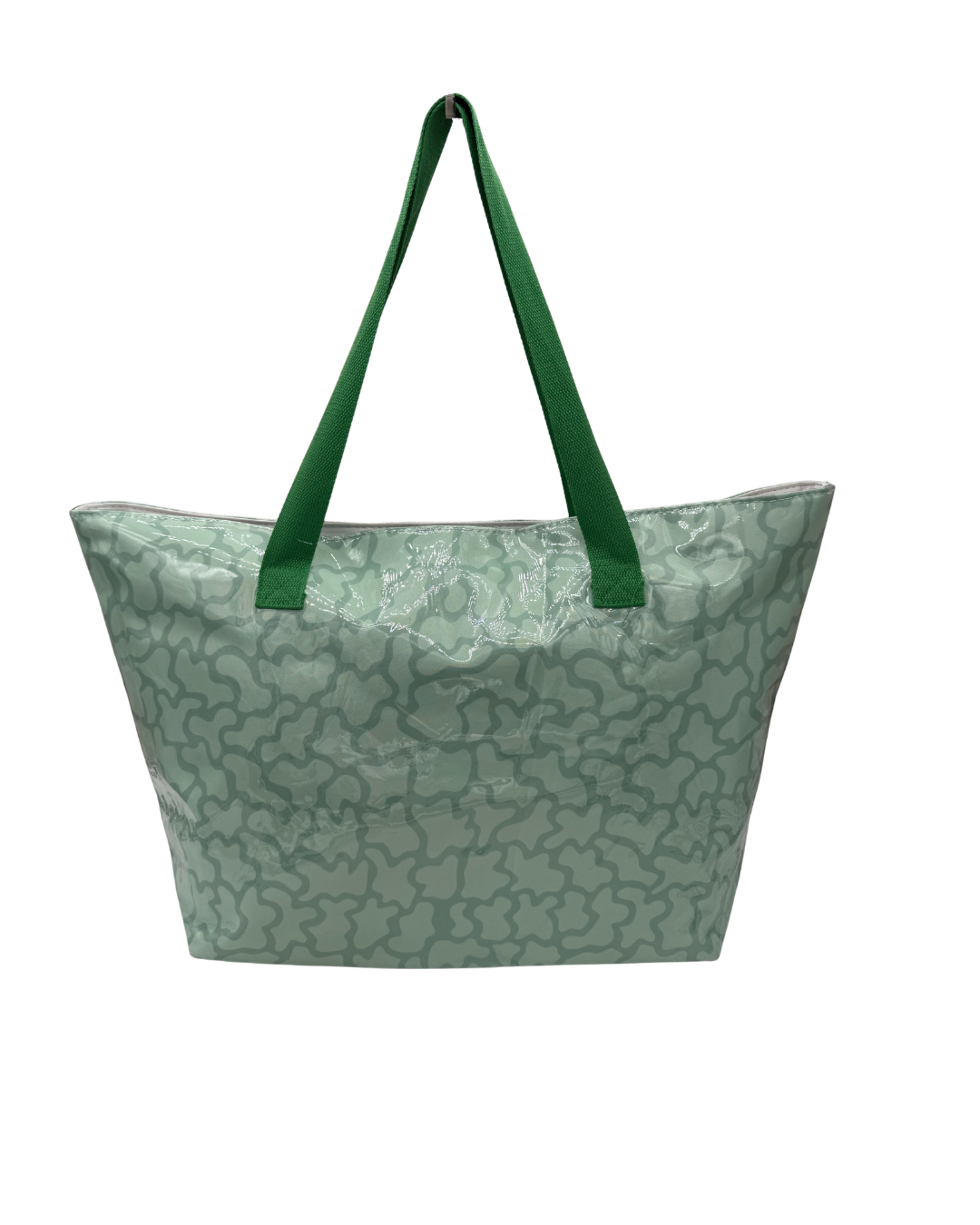 Bolso de Playa XL con Estampado de Osos - Maxi Tote Impermeable Verde Mint