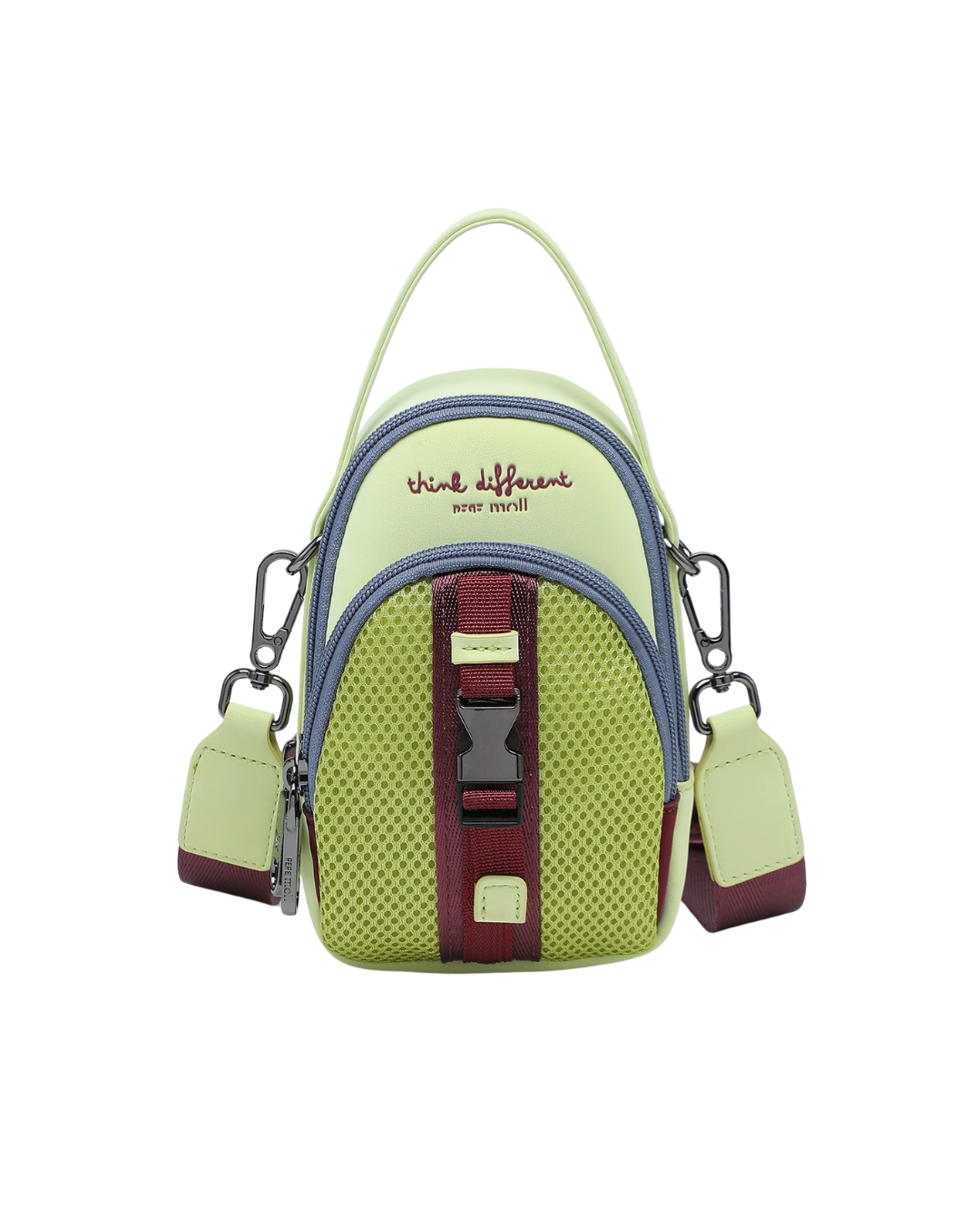 Bolso Porta Móvil Pepe Moll - Bandolera Estilo Deportivo con Rejilla - Verde -Lima