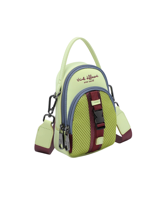 Bolso Porta Móvil Pepe Moll - Bandolera Estilo Deportivo con Rejilla - Verde -Lima