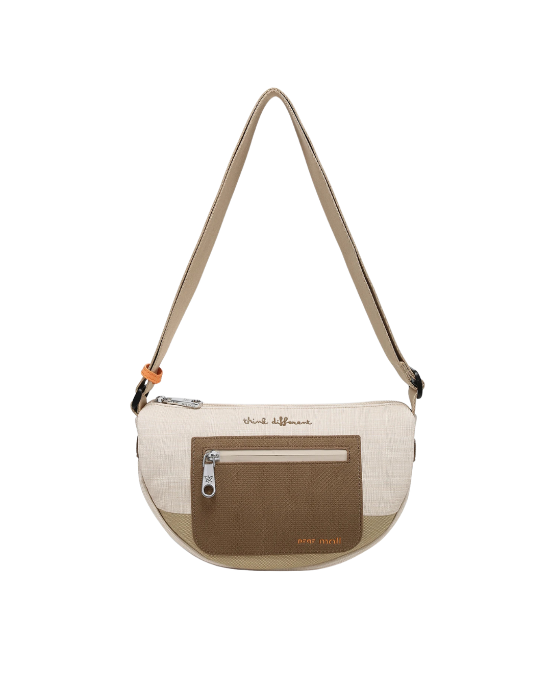 Bolso Bandolera Pepe Moll de Lona Beige y Marrón - Diseño "Think Different"