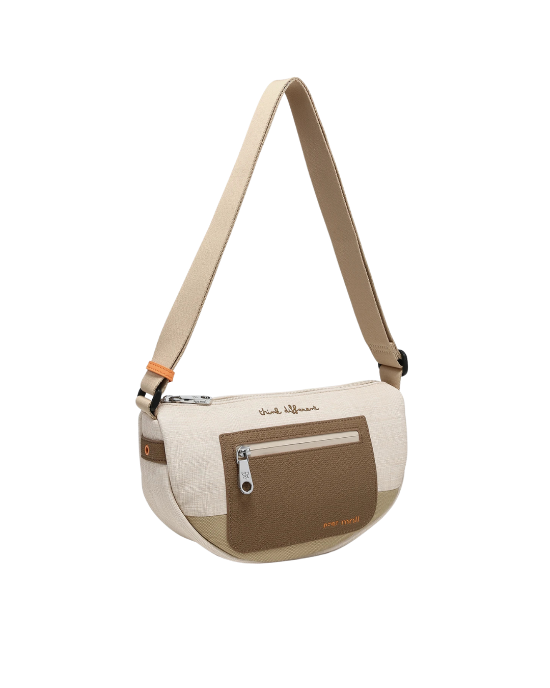 Bolso Bandolera Pepe Moll de Lona Beige y Marrón - Diseño "Think Different"