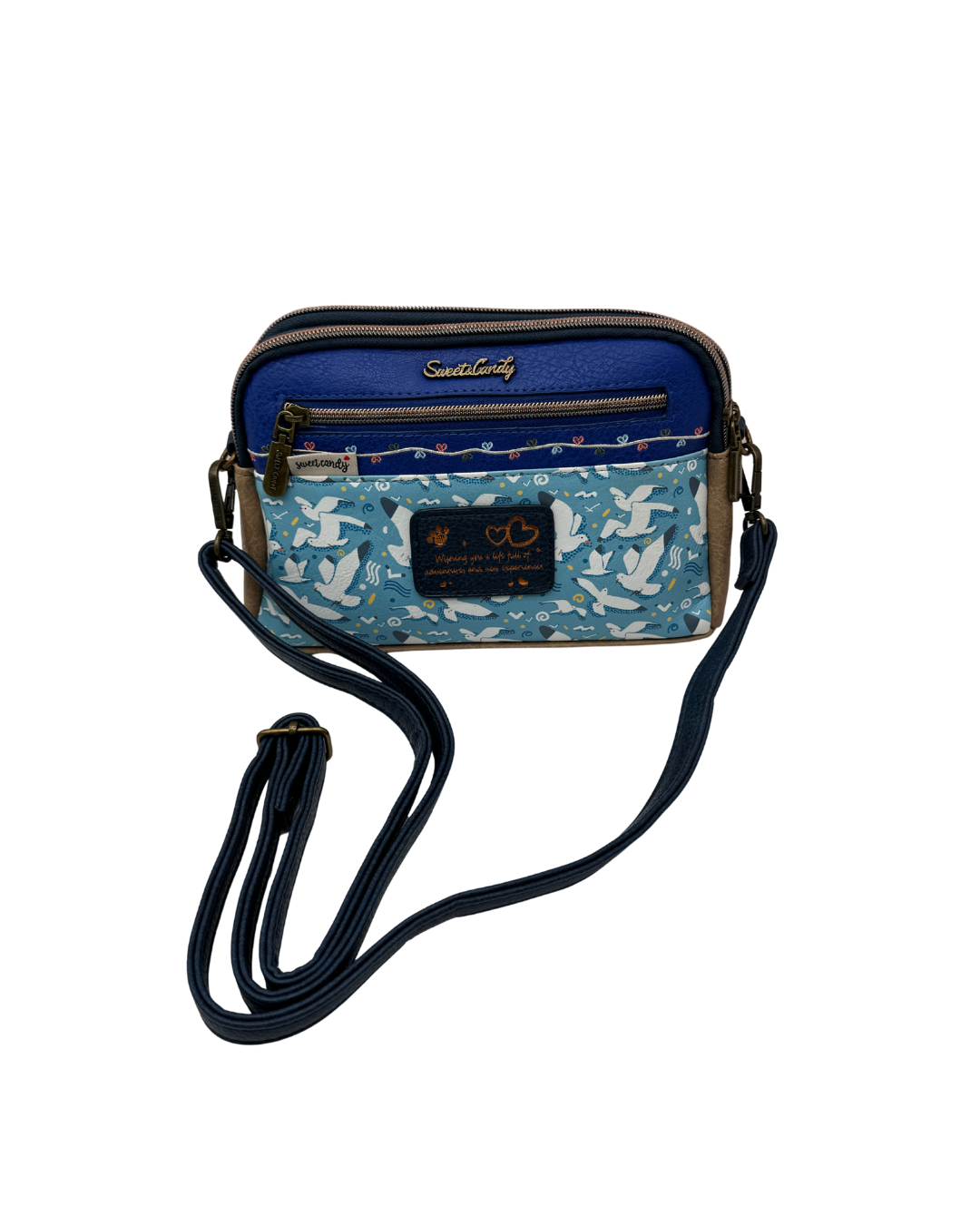 Bolso Bandolera Sweet Candy Artístico - Triple Compartimento y Diseño Ilustrado