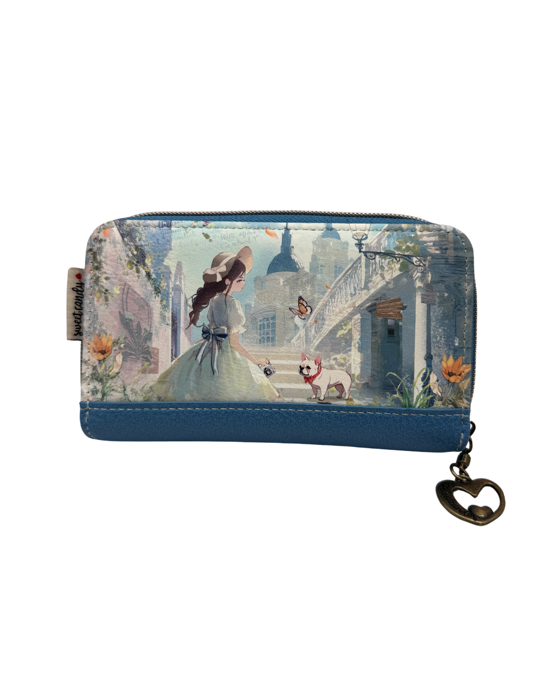 Cartera Billetera Sweet Candy para Mujer - Diseño Mariposas y Paisaje con Cierre de Cremallera y Botón