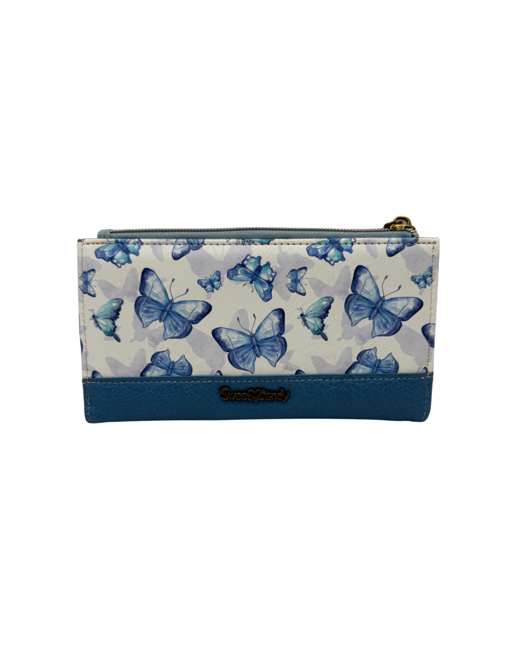 Cartera Billetera Sweet Candy para Mujer - Diseño Romántico Celeste con Tarjetero y Cremallera