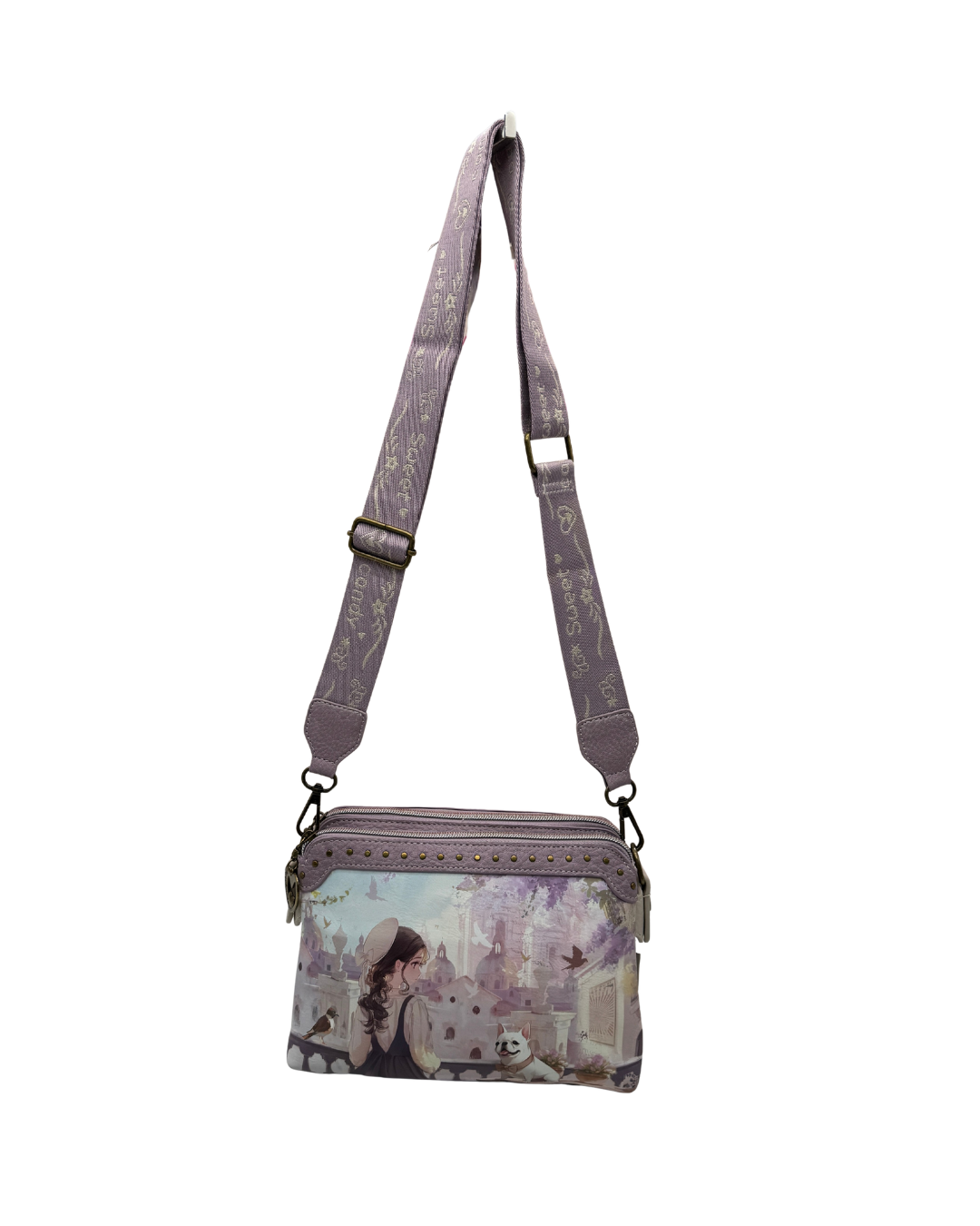Bolso Bandolera Sweet Candy Lila - Bolso Pequeño De Mano Doble Compartimento