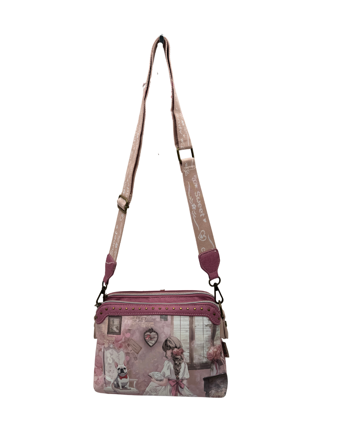 Bolso Bandolera Sweet Candy Rosa - Bolso Pequeño De Mano Doble Compartimento