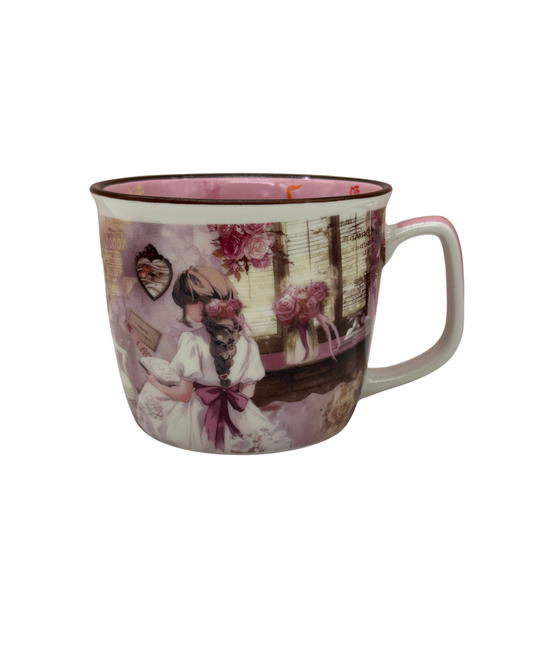 Taza Sweet Candy de Porcelana - Diseño Girl & City - 360ml con Caja de Regalo
