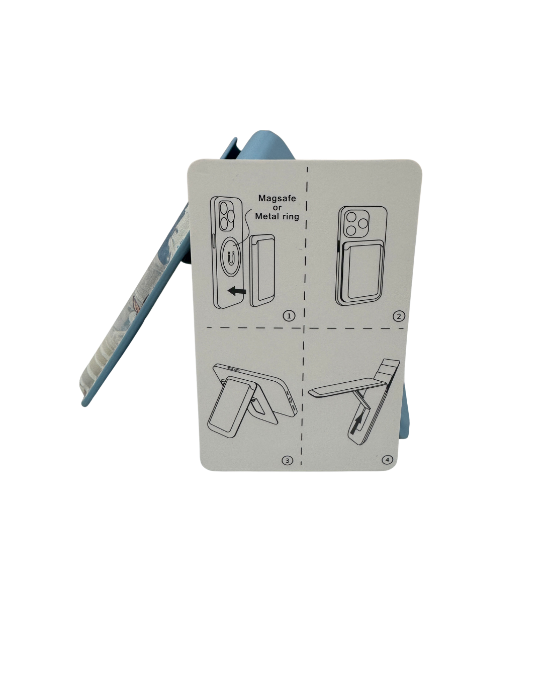Tarjetero y Soporte Magnético Sweet Candy para Móvil - Soporte MagSafe con Diseño Artístico azul