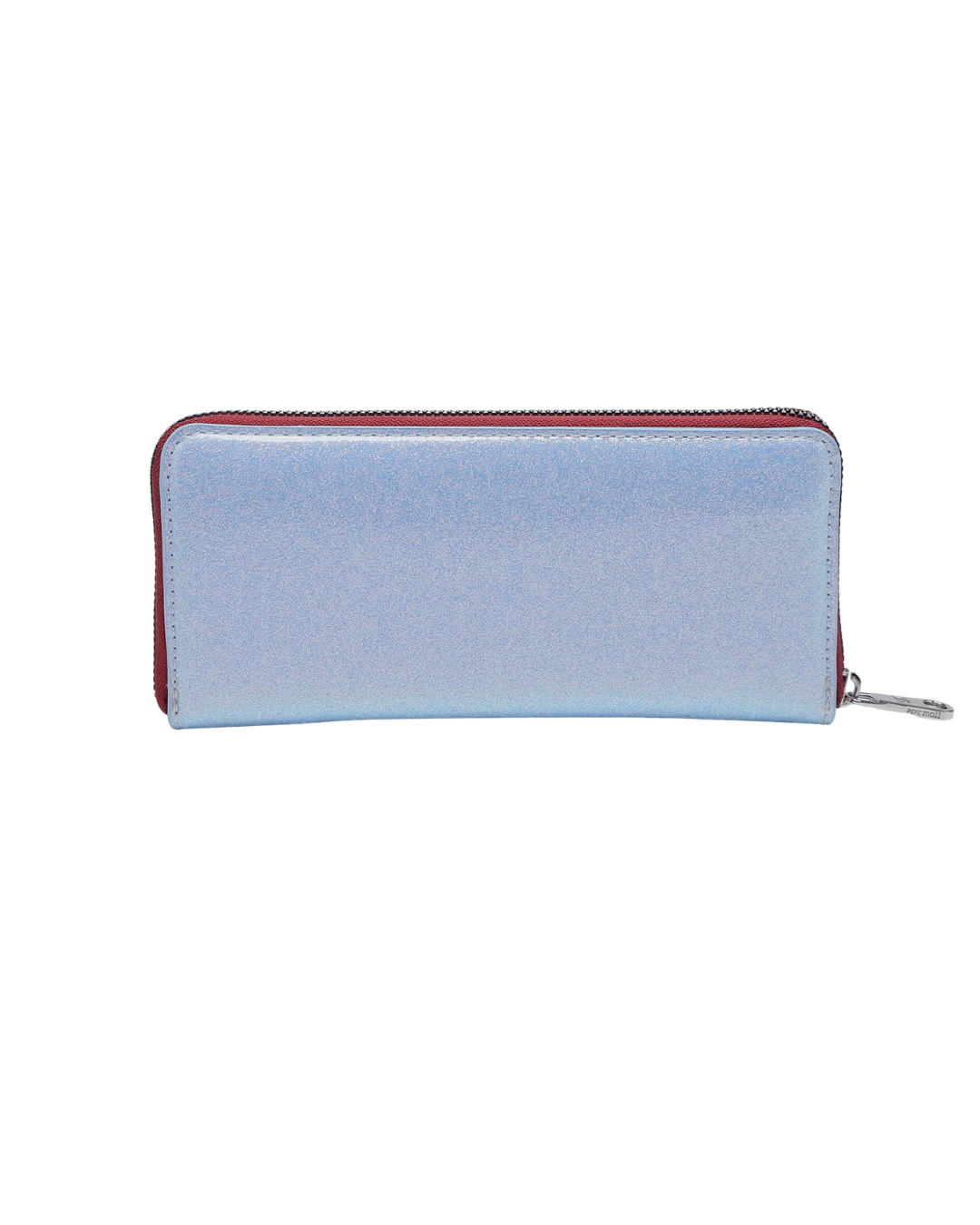Cartera Grande Pepe Moll con Diseño de Corazón y Acabado Brillo - Gris y Azul