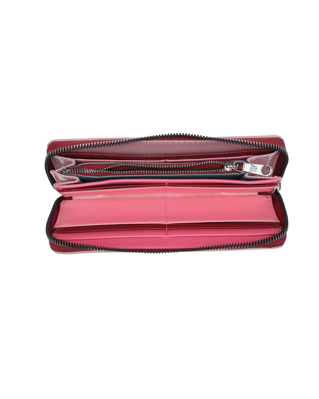 Cartera Grande Pepe Moll con Diseño de Corazón y Acabado Brillo - Gris y Rosa