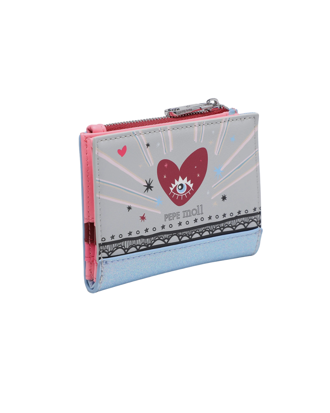 Cartera Pequeña Pepe Moll con Corazón y Acabado Glitter - Billetero Mujer