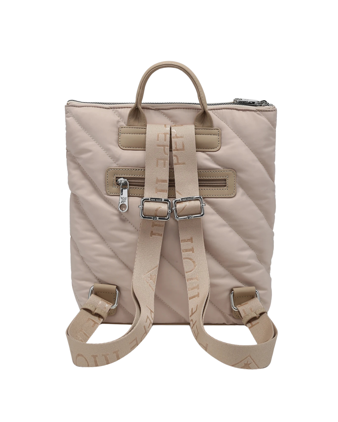Mochila Pepe Moll Acolchada Nylon Arena - Bolso Mochila Mujer Elegante