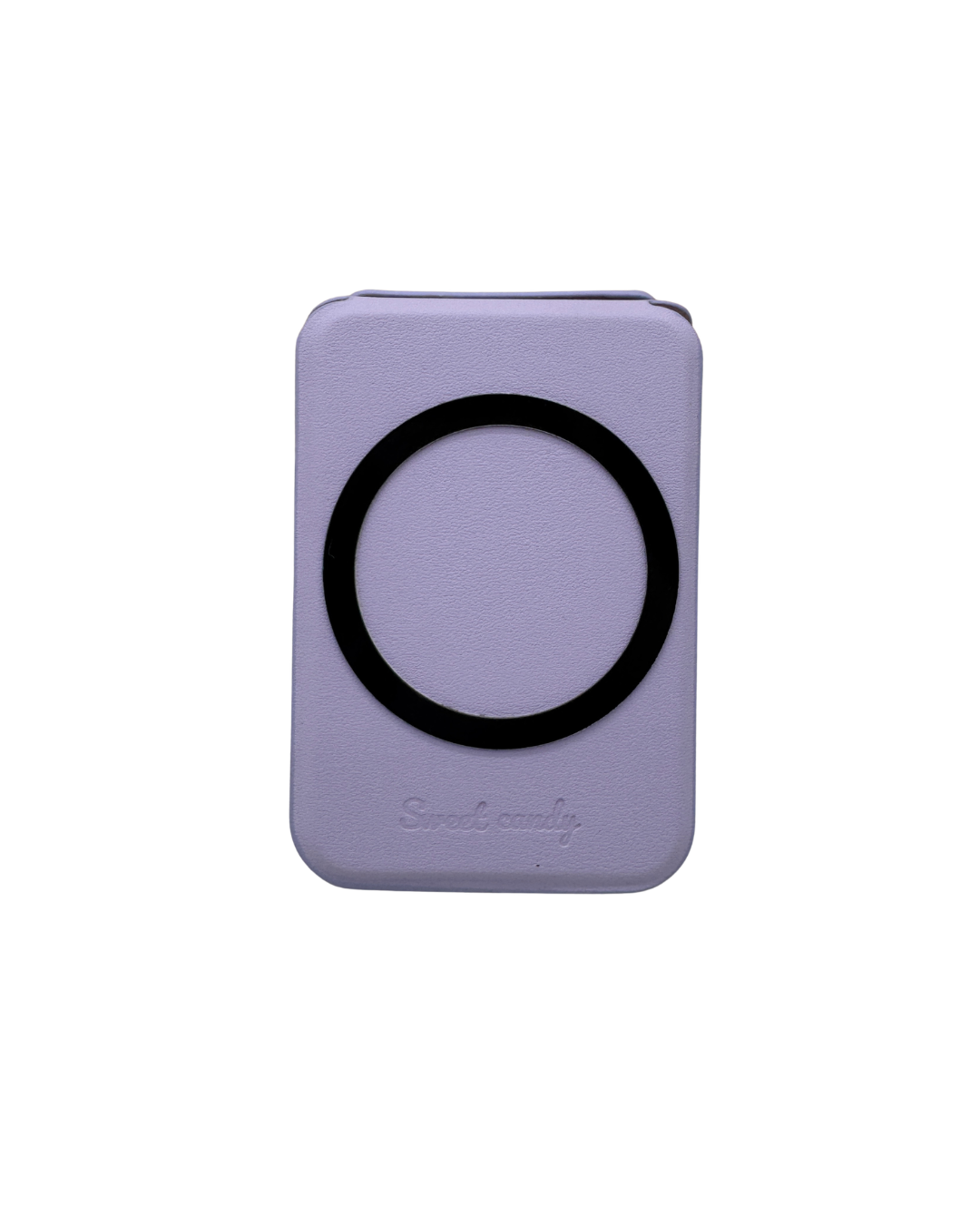 Tarjetero y Soporte Magnético Sweet Candy para Móvil - Soporte MagSafe con Diseño Artístico Lila