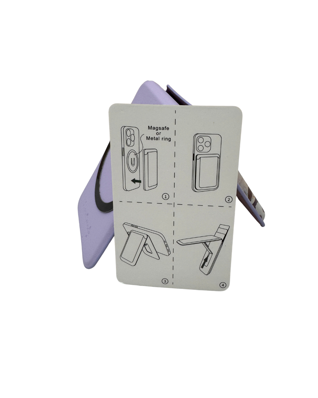 Tarjetero y Soporte Magnético Sweet Candy para Móvil - Soporte MagSafe con Diseño Artístico Lila