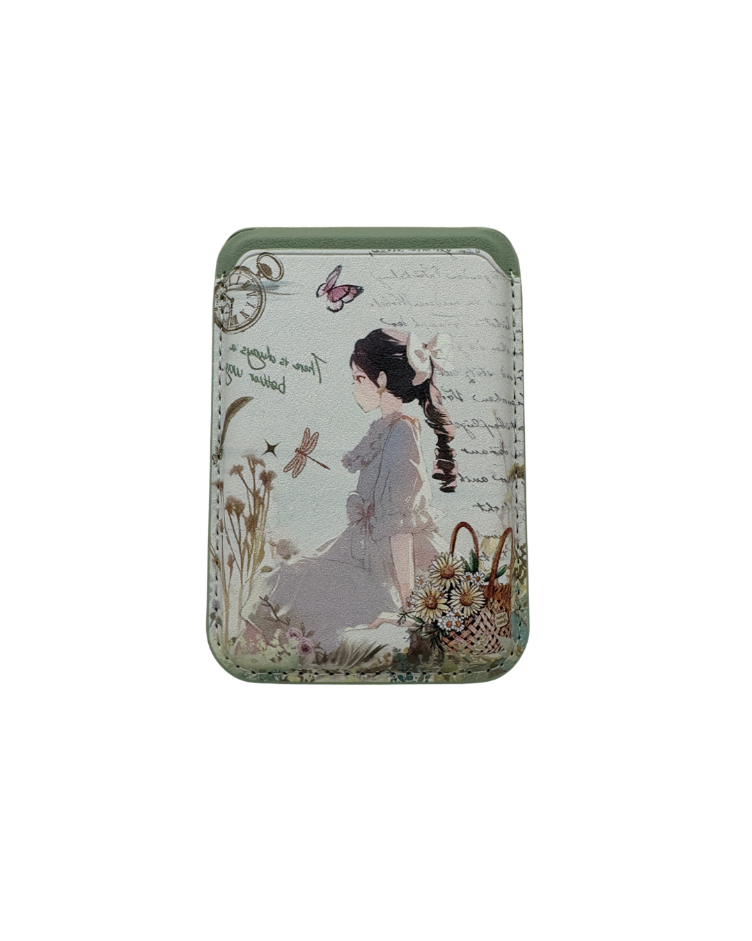 Tarjetero y Soporte Magnético Sweet Candy para Móvil - Soporte MagSafe con Diseño Artístico Verde