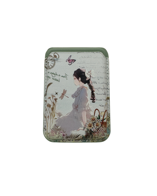 Tarjetero y Soporte Magnético Sweet Candy para Móvil - Soporte MagSafe con Diseño Artístico Verde