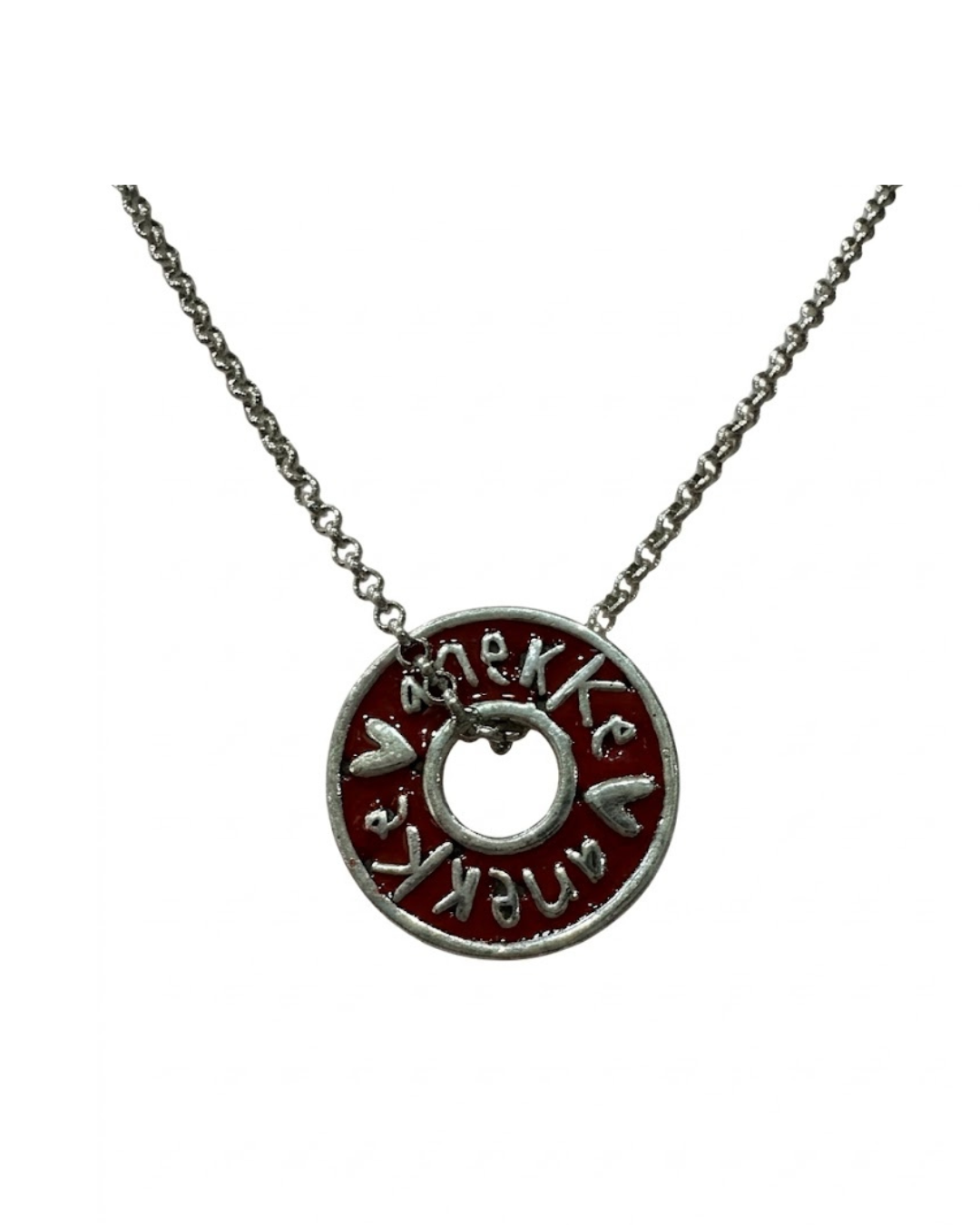 Cadenita con Colgante Anekke Círculo Esmalte Rojo - Colección Love
