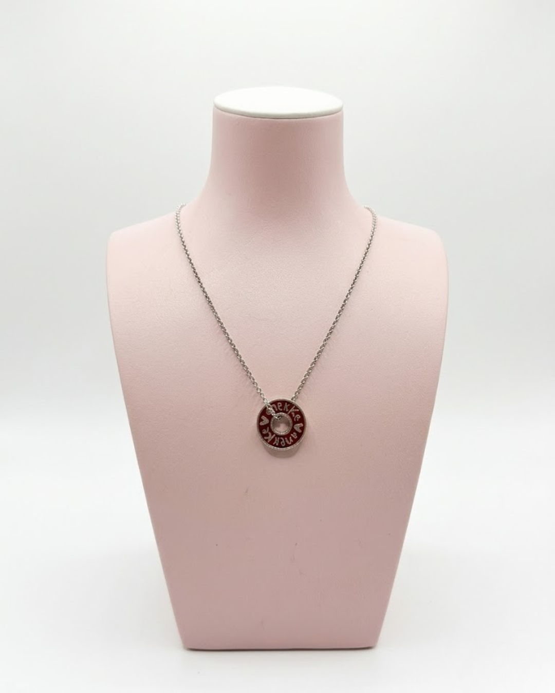 Cadenita con Colgante Anekke Círculo Esmalte Rojo - Colección Love