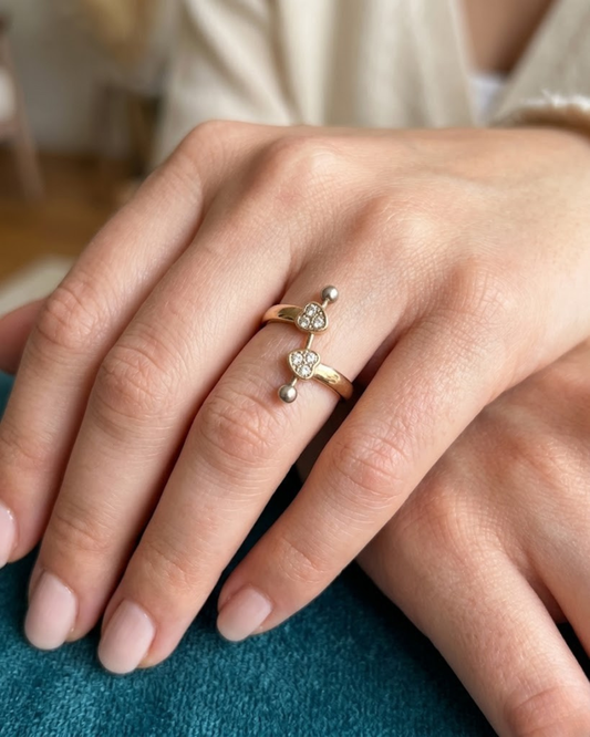 Anillo Ajustable Anekke Colección Hearts – Diseño Elegante con Circonitas
